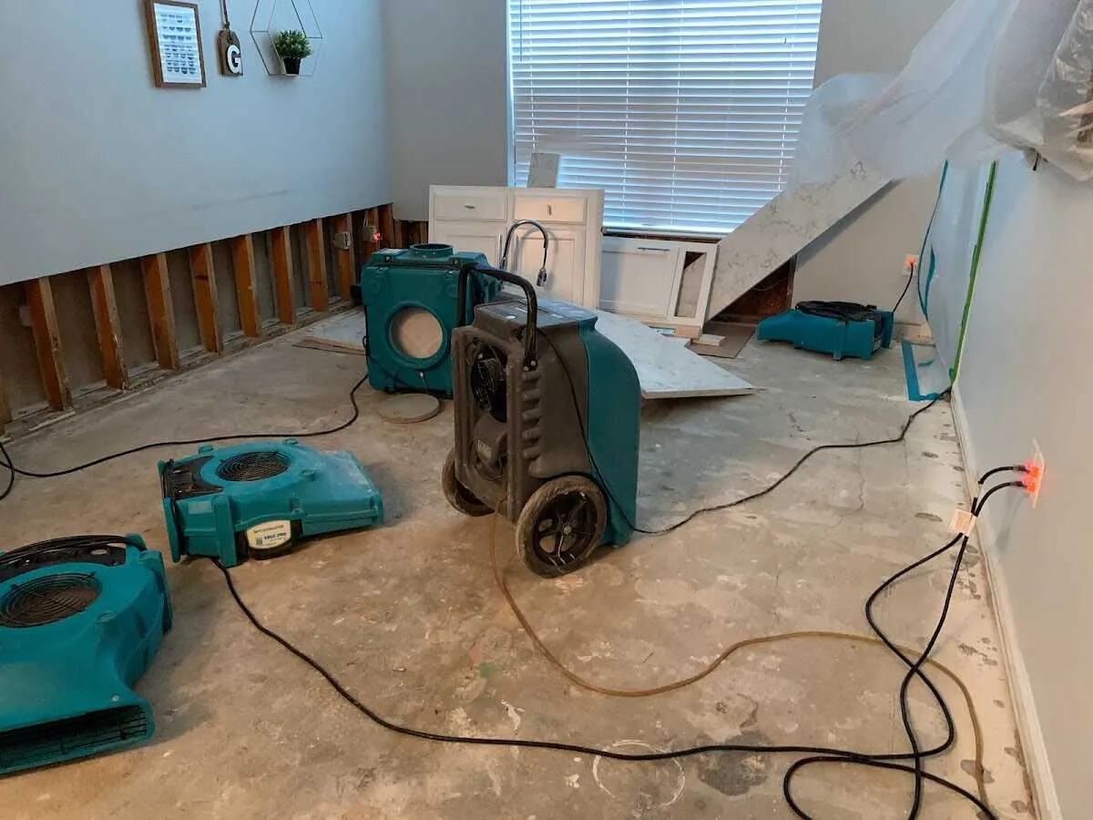 Dehumidifier in flood-cut room for Water Extraction & Removal in Country Club Hills